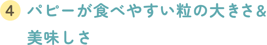 パピーが食べやすい粒の大きさ&美味しさ