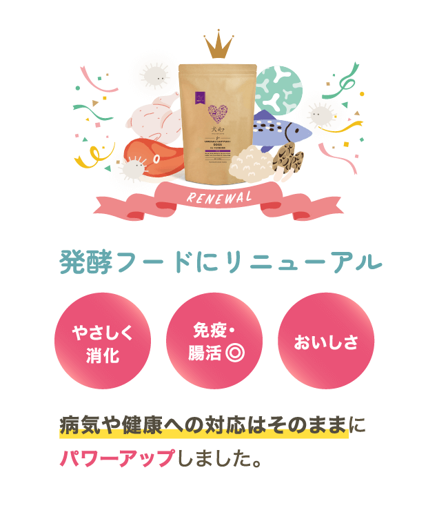 発酵フードにリニューアル